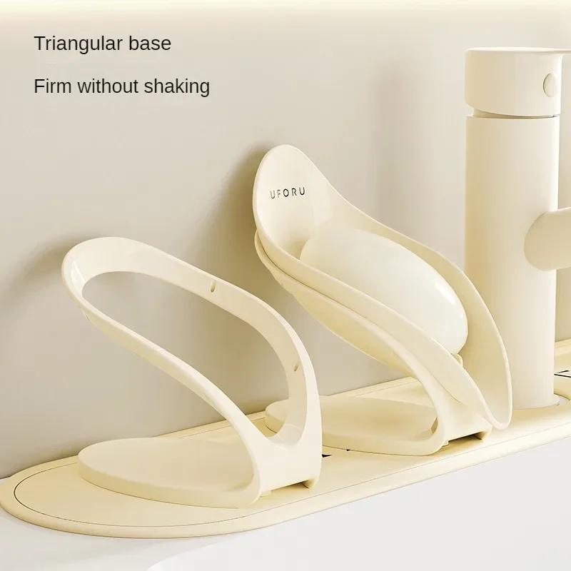 Leaf Shape Soap Bar Holder for Kitchen Bathroom Self Draining Tray Shelf with Anti-Slip Suction Cup Soap Storage Box