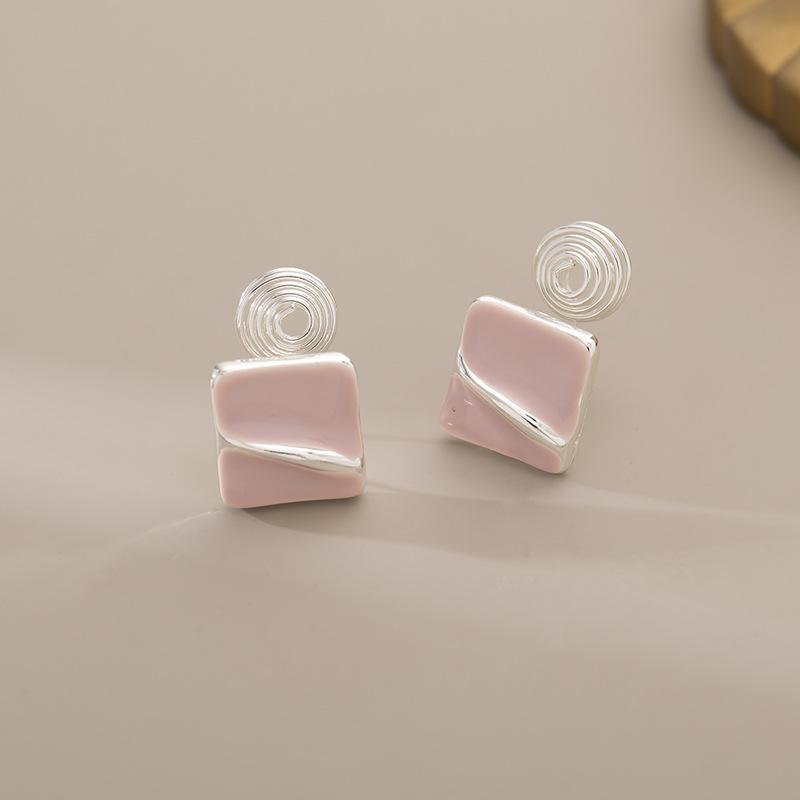 

Simple Mosquito Incense Tray Glazed Square Ear Pins New Ear Piercing Ear Clips Ear Accessories