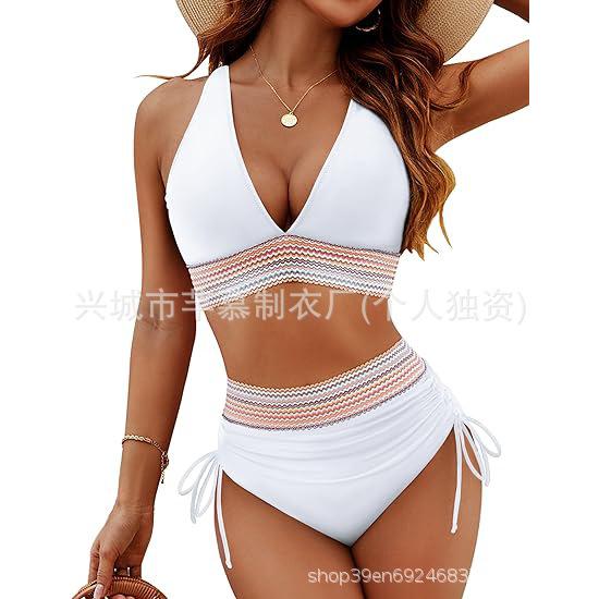 New swimsuit women's split sexy bikini high waist belly cover neck tight explosion