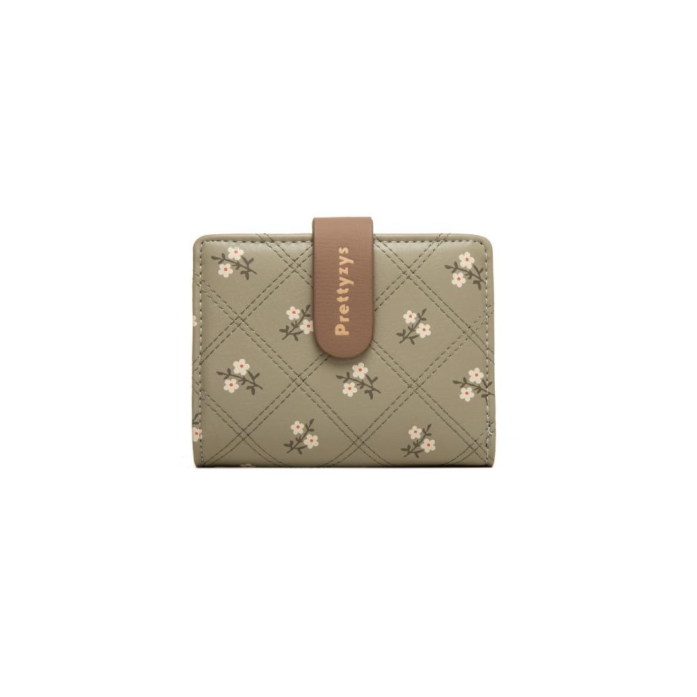 Women Wallets Floral Print Multi-Card Short Wallet, Card Holder, Leather Clip, Coin Purse