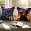 Electronic French Rock Band DDaft PPunk Cushion Cover Pillowcase Antidustmite Invisible Zipper Short Plush Sofa Cushion