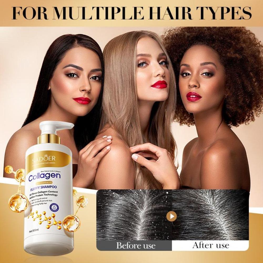 500ml Collagen Amino Acid Shampoo, Deeply Moisturizes The Scalp, Controls Oil and Removes Dandruff, and Makes Hair Smooth