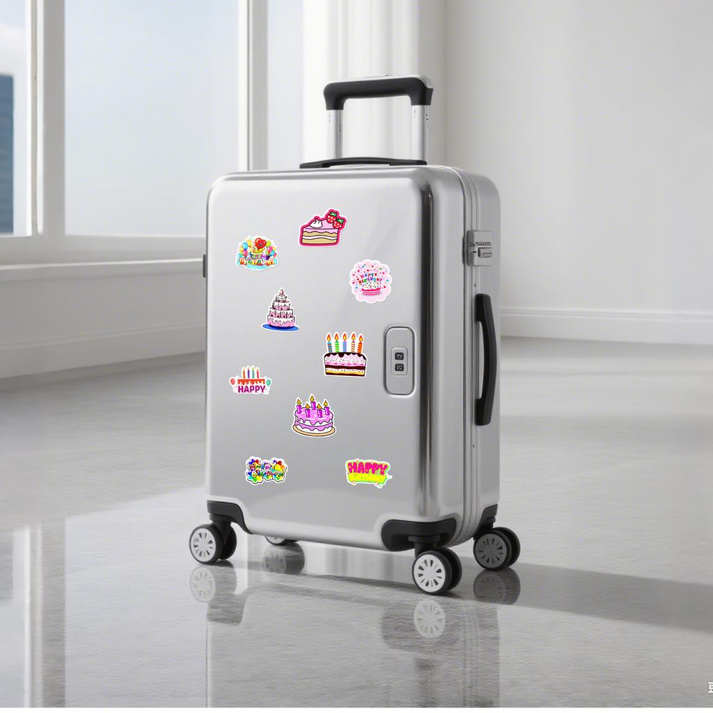 50 Happy Birthday Graffiti Stickers Motorcycle Helmet Skateboard Balance Car Decorative Stickers