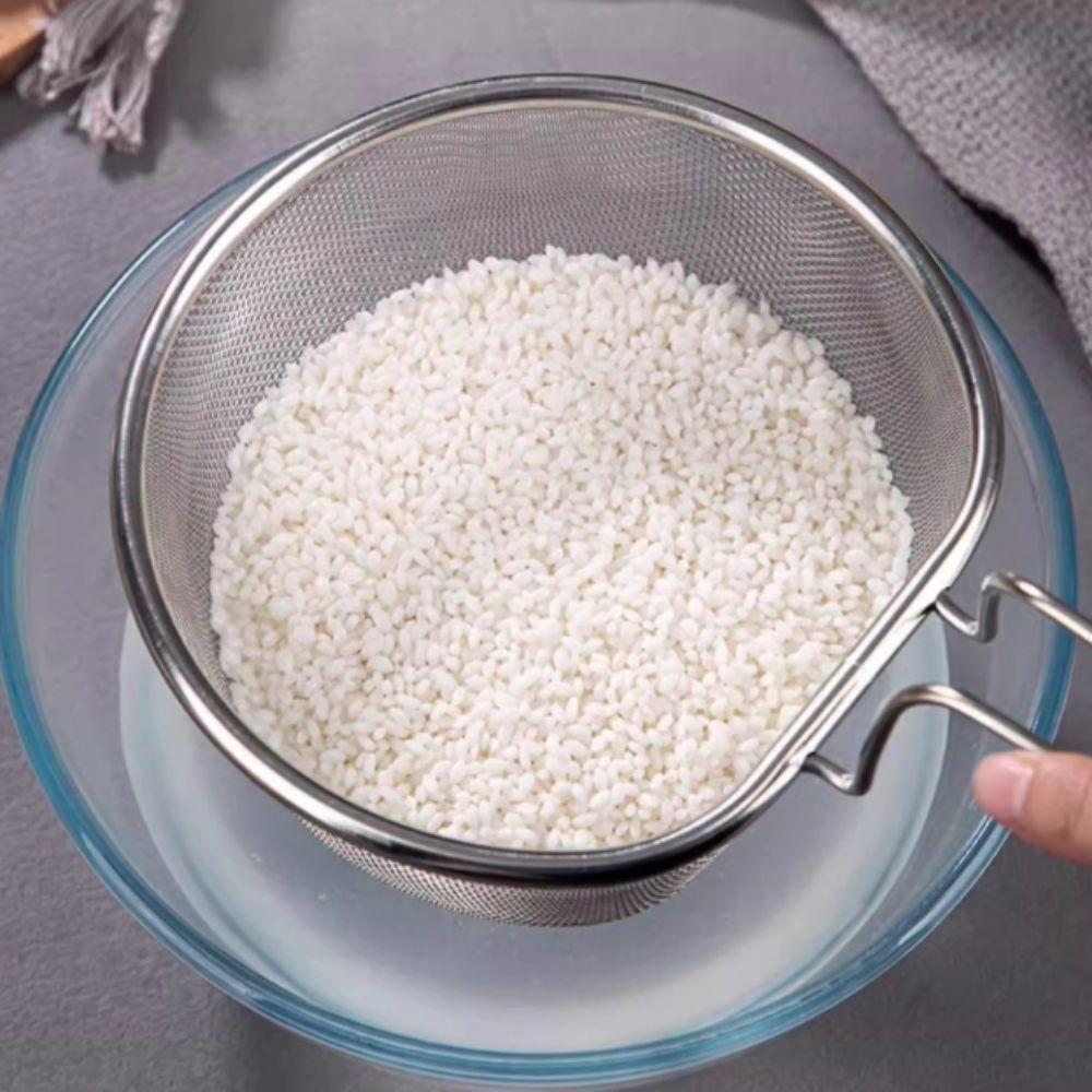 Fine Mesh 304 Stainless Steel Skimmer Wood Grain Wood Kitchen Strainer Basket Kitchen Sieve Hotpot