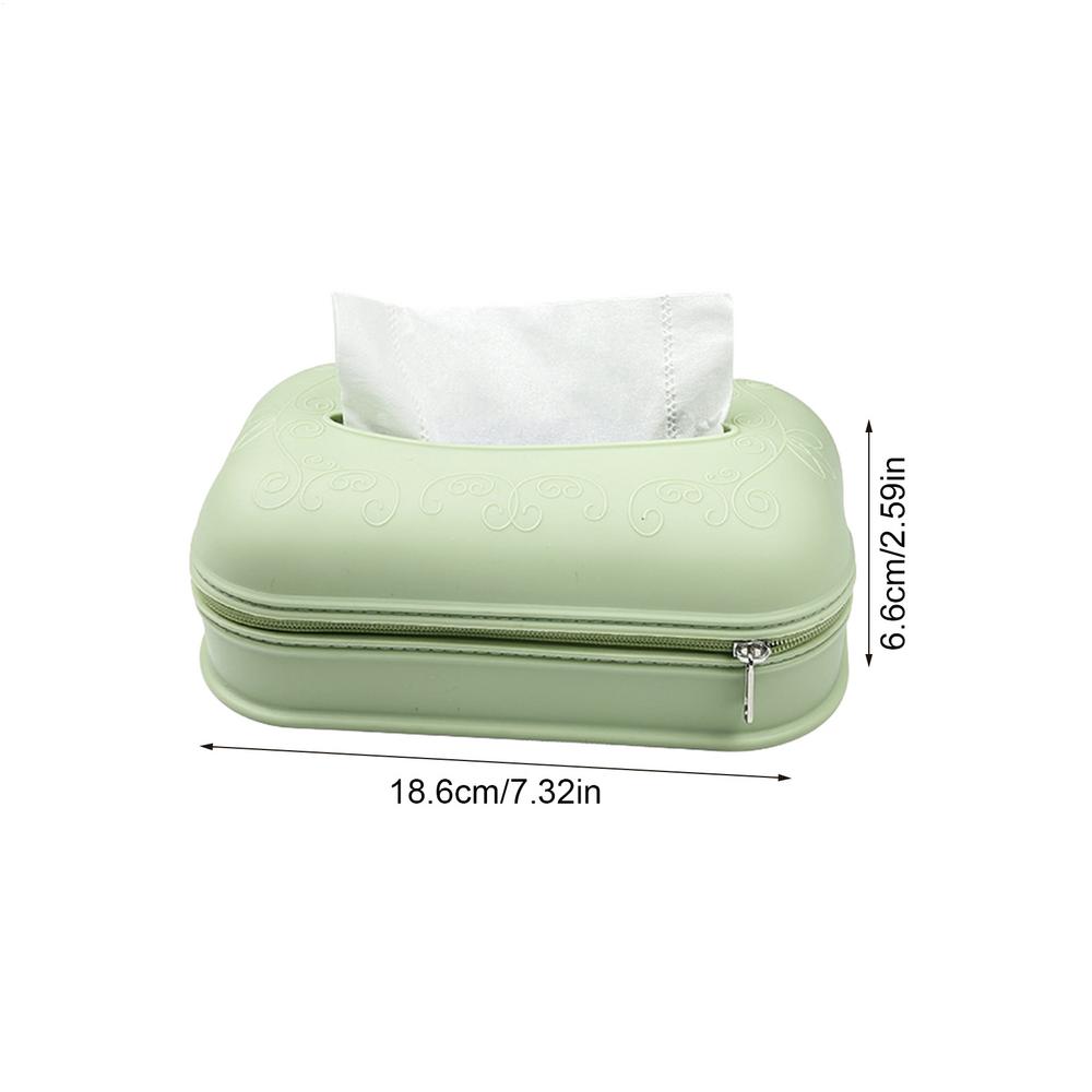 

Tissue Cover Box Dustproof Zipper Napkin Storage Case Tabletop Facial Paper Storage Box For Bathrooms Dining Rooms TV Stands зелений