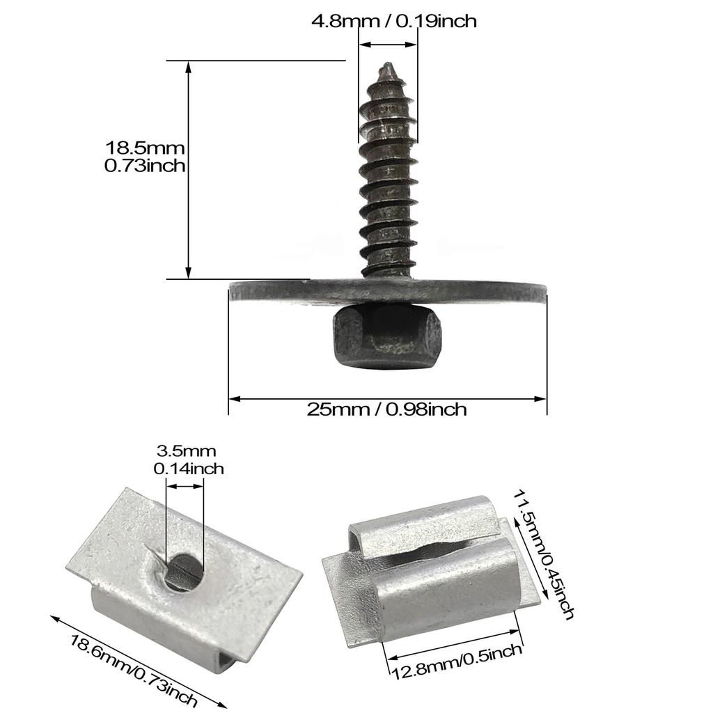 20X For MERCEDES W202 W203 W204 C E S SL SLK Undertray Undercar Engine Cover Splash Sheild Screw Bolt Nut 2019900536 0019949845