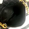CHANEL Quilted Double Chain Bag Shoulder Bag enamel Black/Gold