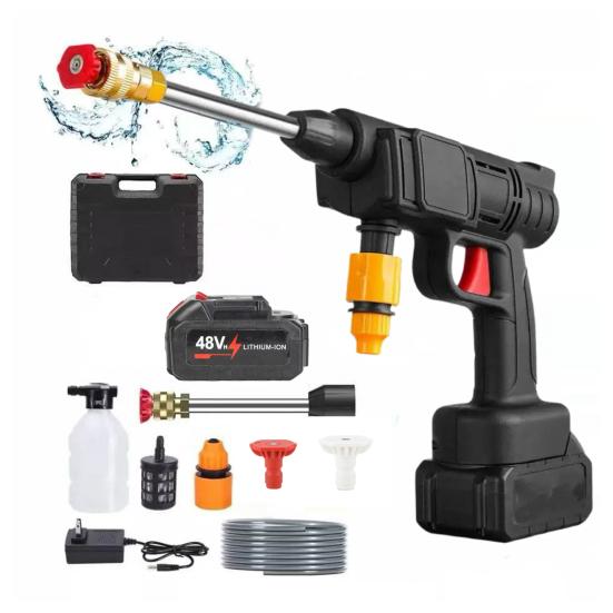 Portable Cordless Pressure Washer 21V Electric Power Cleaner for Car Garden Patio Adjustable Nozzle Self-Priming Hose Lightweight Outdoor Cleaning