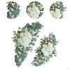 2 Stück Hochzeitsbogen Blumenkranz Grünzeug Künstlicher Blumenschmuck für Stuhl
