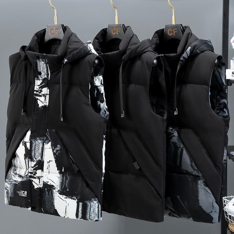 Plus Size M-8XL Winter Warm Vest Men Outerwears Hooded 2024 Fashion Sleeveless Jackets Casual Thick Men's Parkas