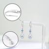 Free Bird Aquamarine Earrings for Swaying Hook 925 Metal Allergy March White Day White Day Return Gift Women, "drop Flower" Earrings, Silver, Safe,