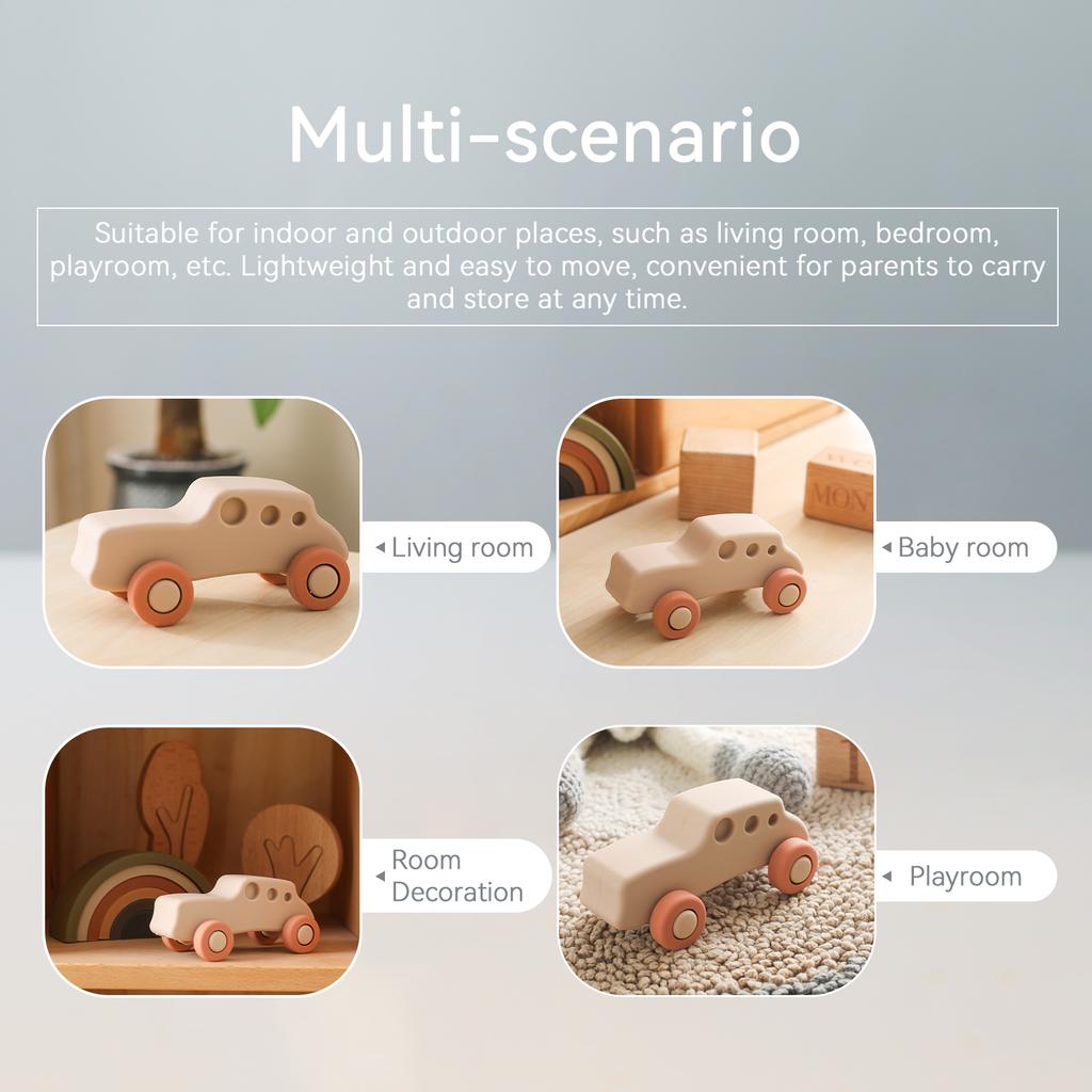 Montessori Baby Educational Silicone Building Blocks Car Silicone Airplane Ambulan Toy Building blocks for Baby No BPA Toys