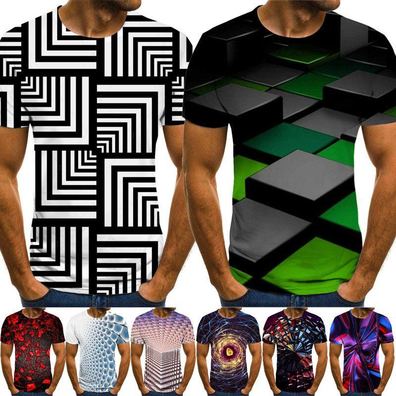 3d Men Vortex Psychedelic Printed Tshirts Hip Hop Short Sleeve Tee Tops Shirts