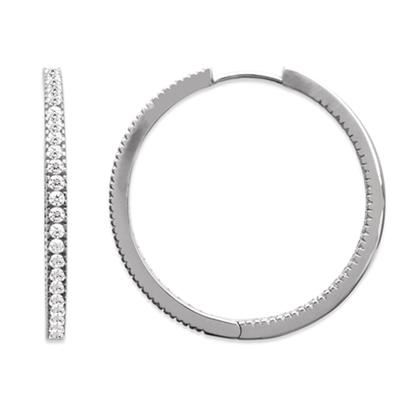 [Q4648] - Srebrne kolczyki koła „Crystal Plénitude”, białe srebro (rodowane) - 40 mm - 2 mm