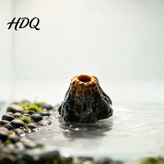 Dynamic Waterscape Aquarium Decor Bubbler Shell Resin Volcano Coral Air Pump Bubbler