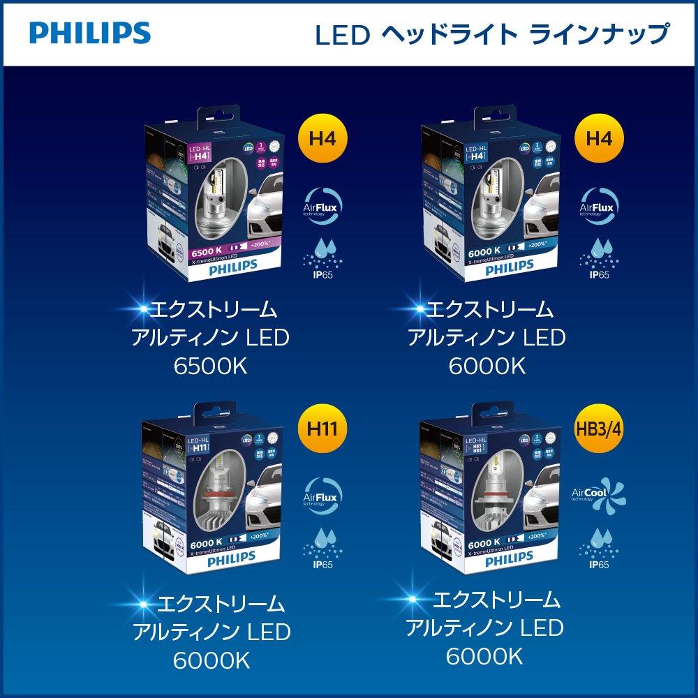 Philips Automotive Bulb Light LED Headlight 6000K 3520lm 12V 22W Extreme Ultinon Vehicle Inspection Compatible 3 Year Warranty 2 Pieces PHILIPS