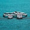 GRA-zertifizierter echter Moissanit-Ehering, 1 CT, 18 Karat Weißgold plattiert, Diamant-Versprechensringe, Brautring, edler Schmuck für Frauen