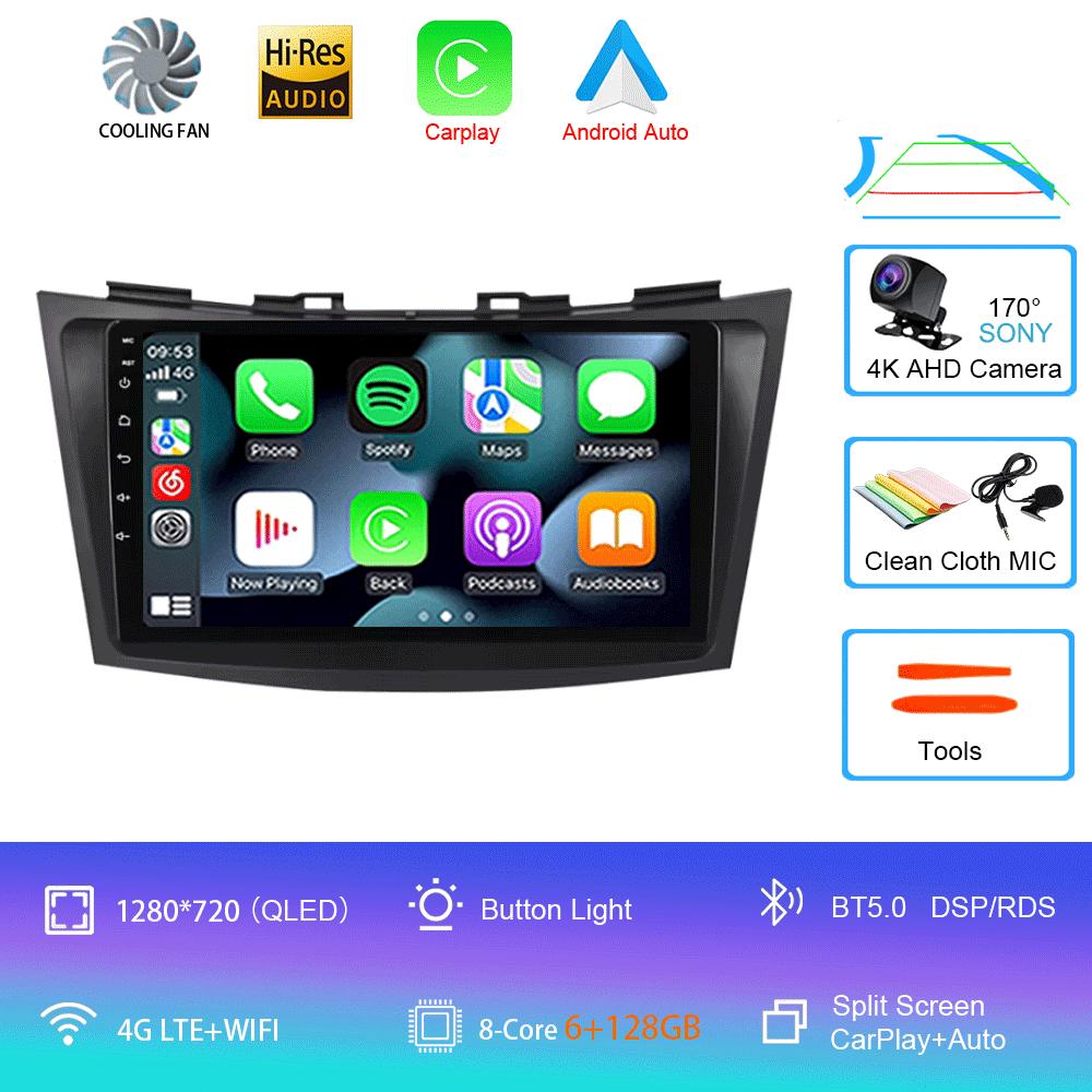 Android 14 For Suzuki Swift 2011-2015 2 Din BT DSP RDS Car Radio Stereo Multimedia Video Player GPS Navigaion Carplay Auto WIFI