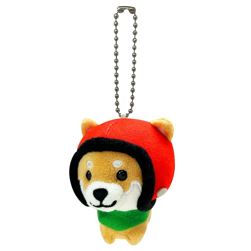 

[LamPlanning] Traveling Mameshiba key ring mascot ball chain back charm cute Fluffy dog Shiba Inu Mameshiba Healing (rider version red)