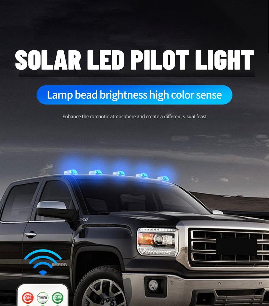 Solar 12-LED Remote Control Truck Roof & Cab Marker Light for F150 & RAM