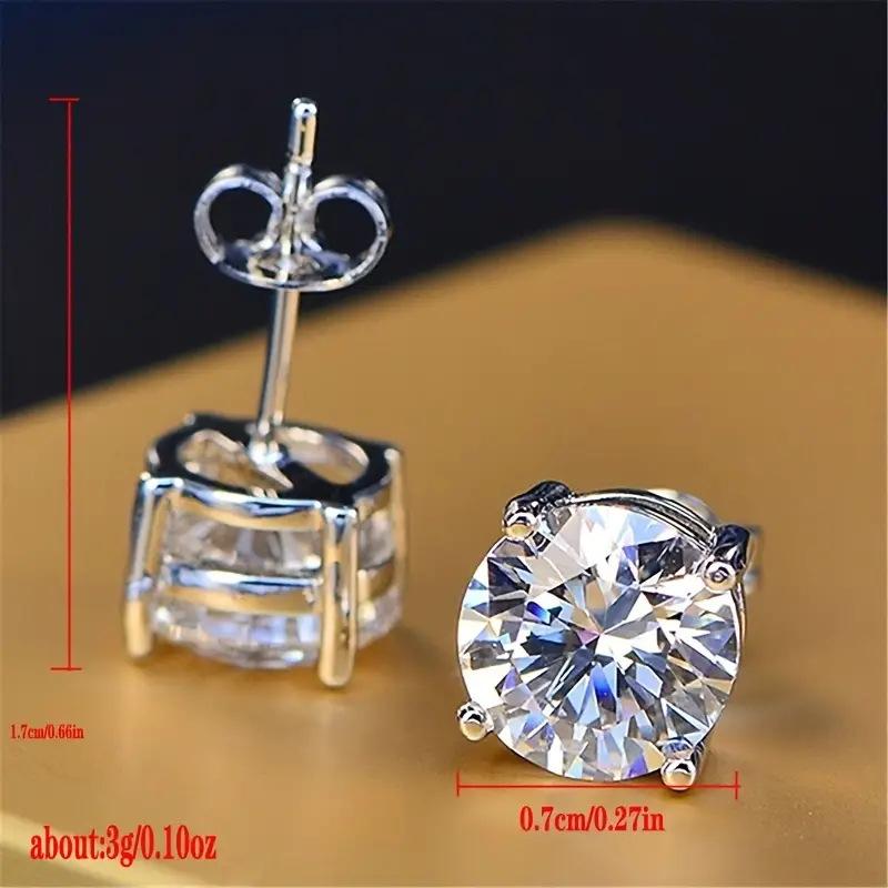 Women Classic Four-claw Zircon Stud Earrings Luxury Fashion Earrings