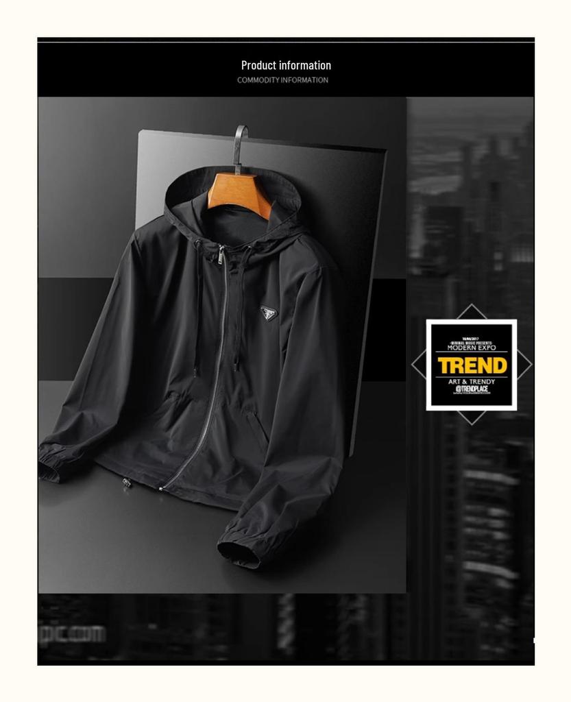 Men's Spring Fashion Trendy Hooded Jacket - European Station Light Luxury Coat