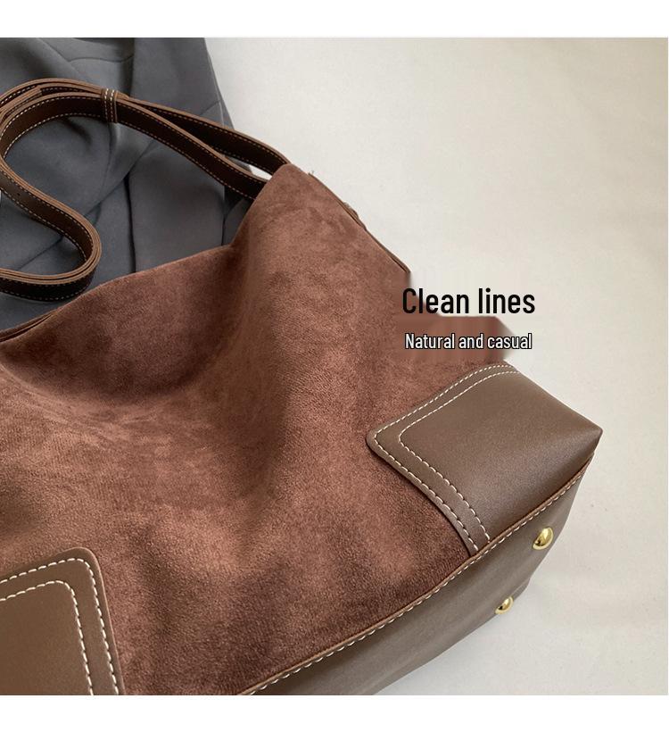 Retro Suede Large-Capacity Crossbody Tote - 2025 Autumn/Winter Collection for Women