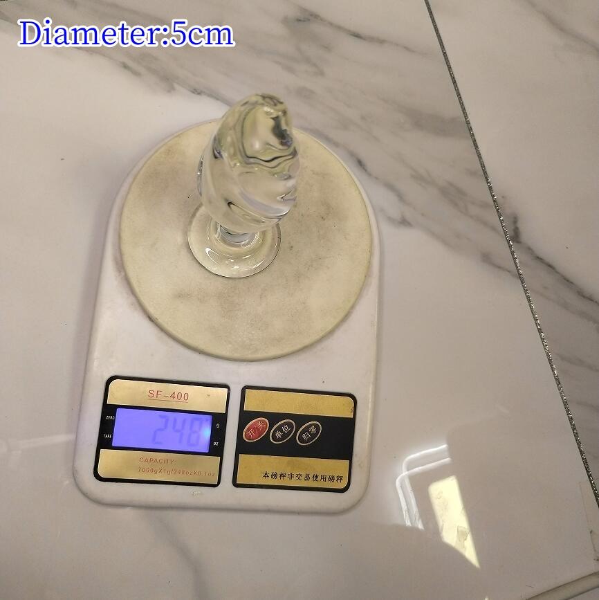 VaHppy Glass Anal Plugs Sex Toys For Gay Girl Backdoor Masturbator Spiral Twisted Threaded Transparent Adult Products SM BDSM