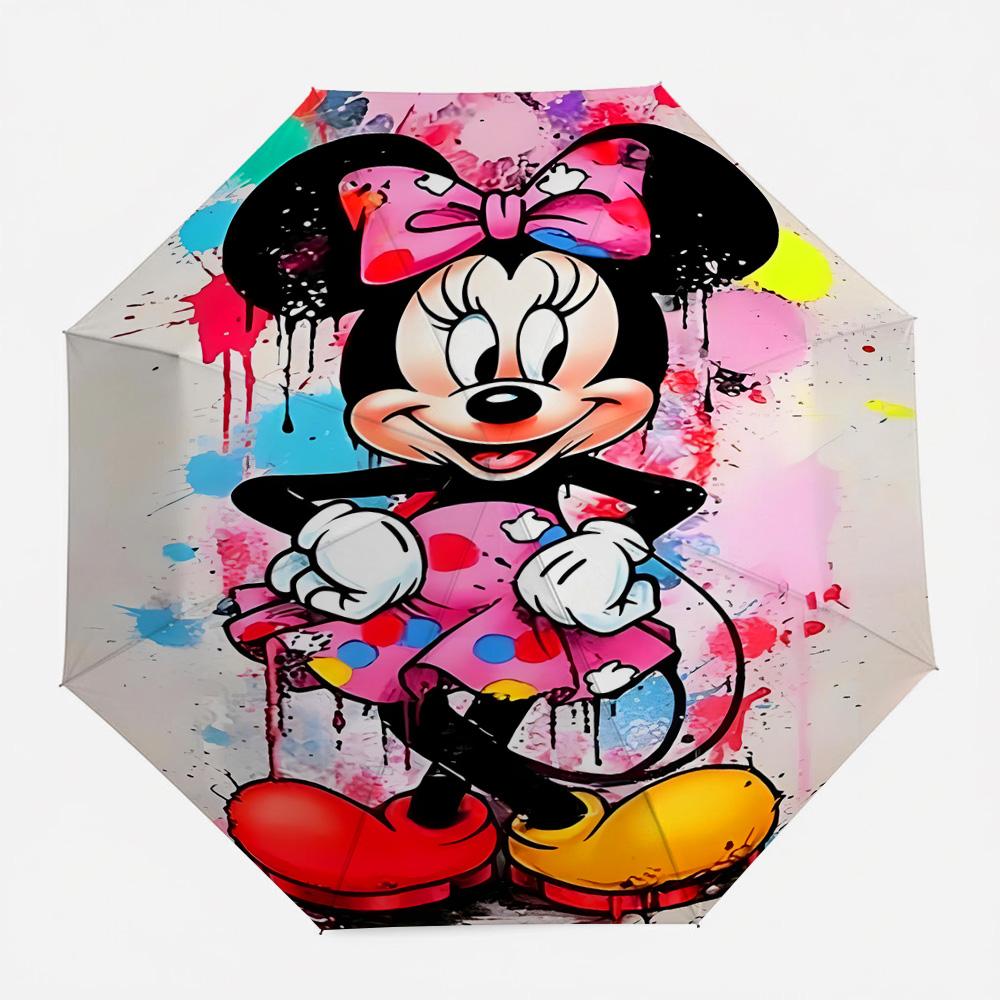 Disney The Lion King Simba Watercolor Print Automatic Folding Umbrella, Cute Cartoon Lion King Windproof Waterproof Travel Umbre