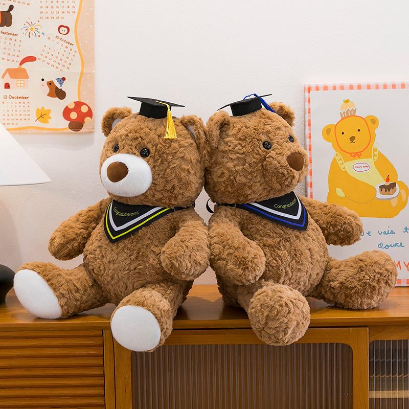 Dr. Bear Doll Plush Toy Graduation Hat Teddy Bear Student Graduation Memorial Gift Graduation Bear Doll