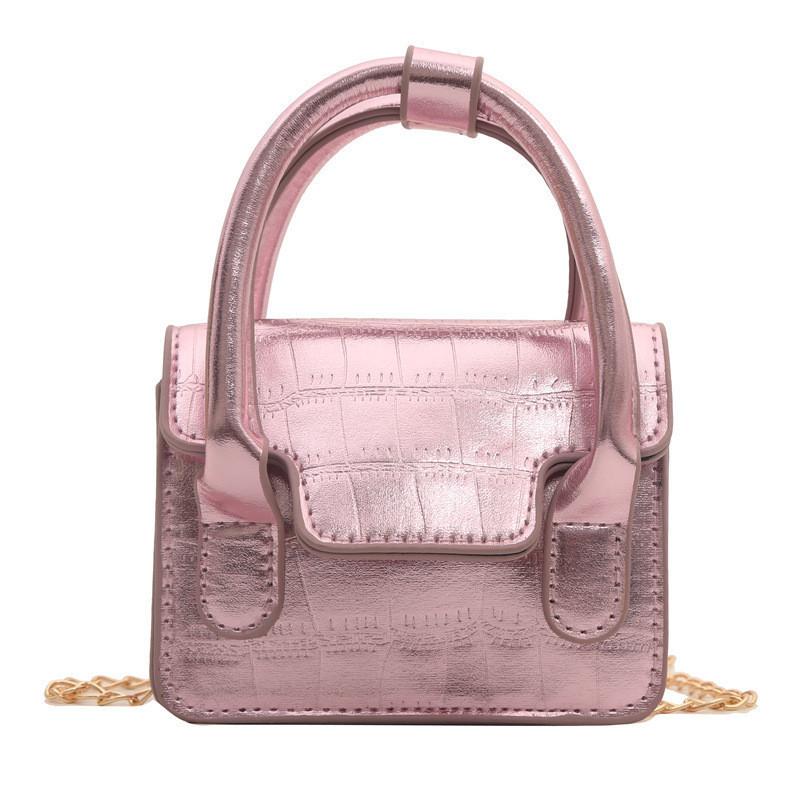 Chic Glossy Mini Crossbody Bag For Women Pu Leather With Stitching Elements