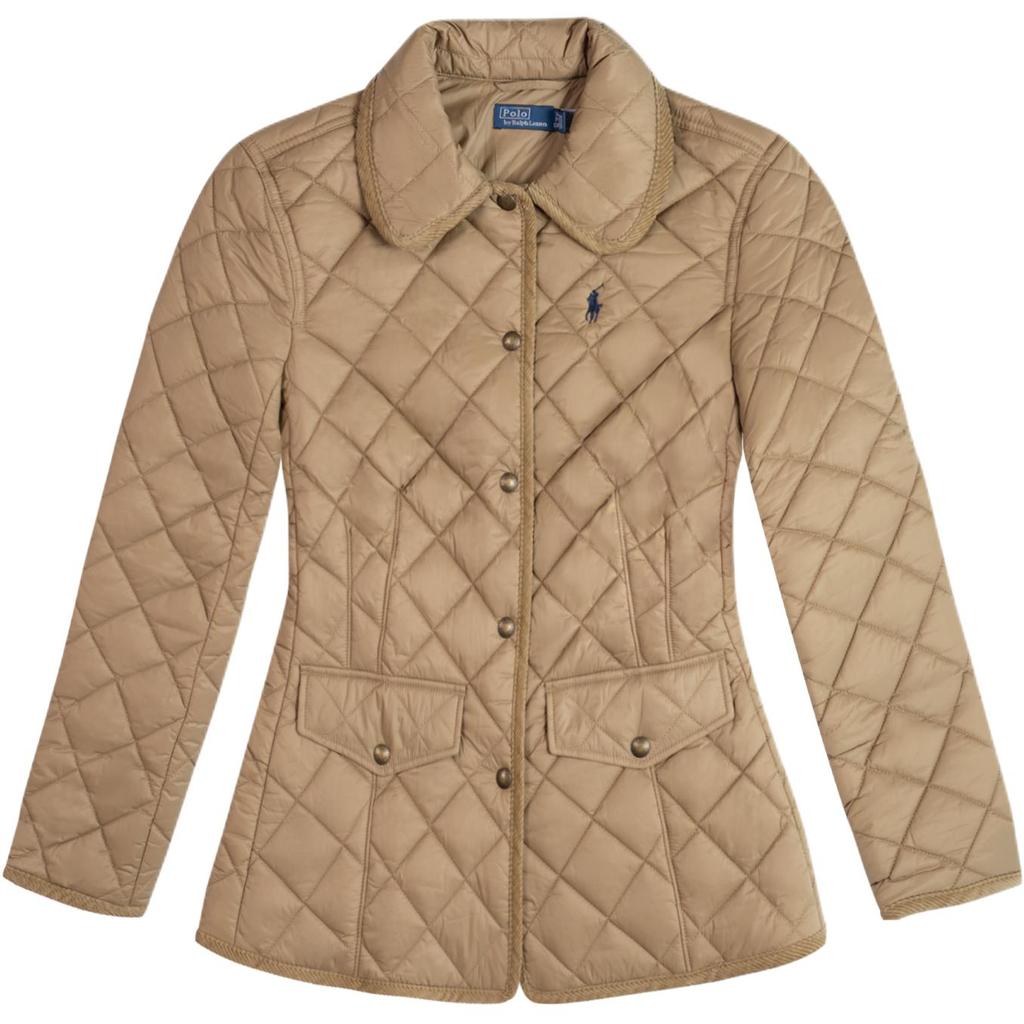 Polo Ralph Lauren Pony Logo Embroidered Diamond Long Sleeve Cotton Jacket Women Jackets 211940996-004