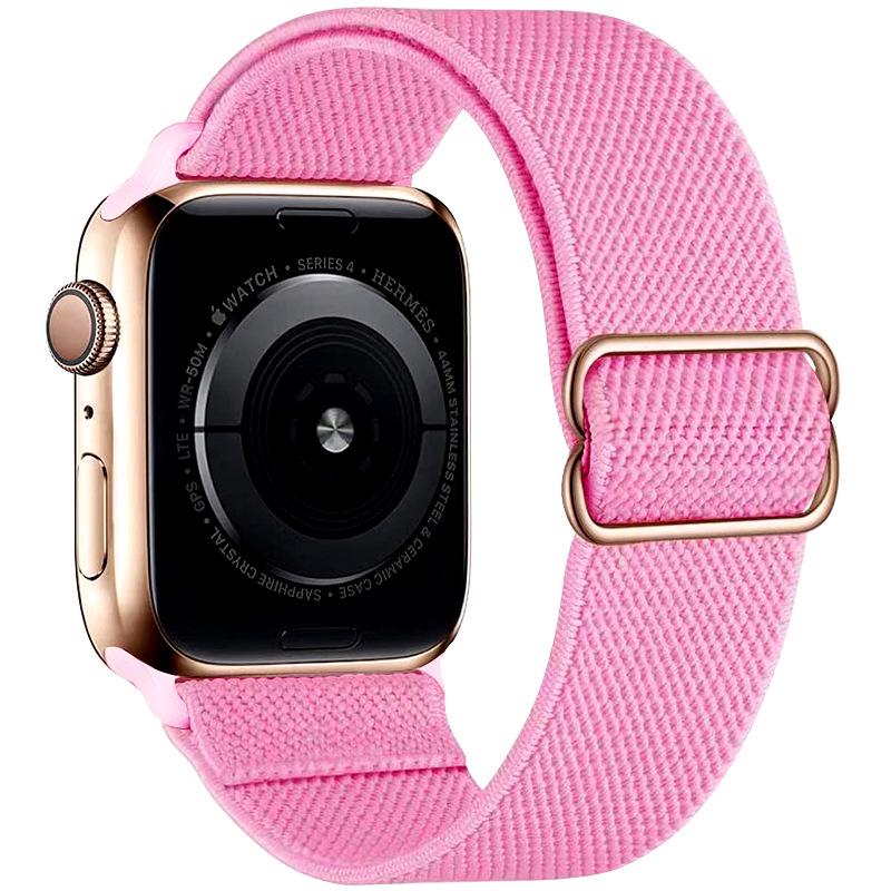 Adjustable Apple Watch Strap with Japanese Buckle - Single Loop Woven Elastic Nylon Compatible with iWatch
