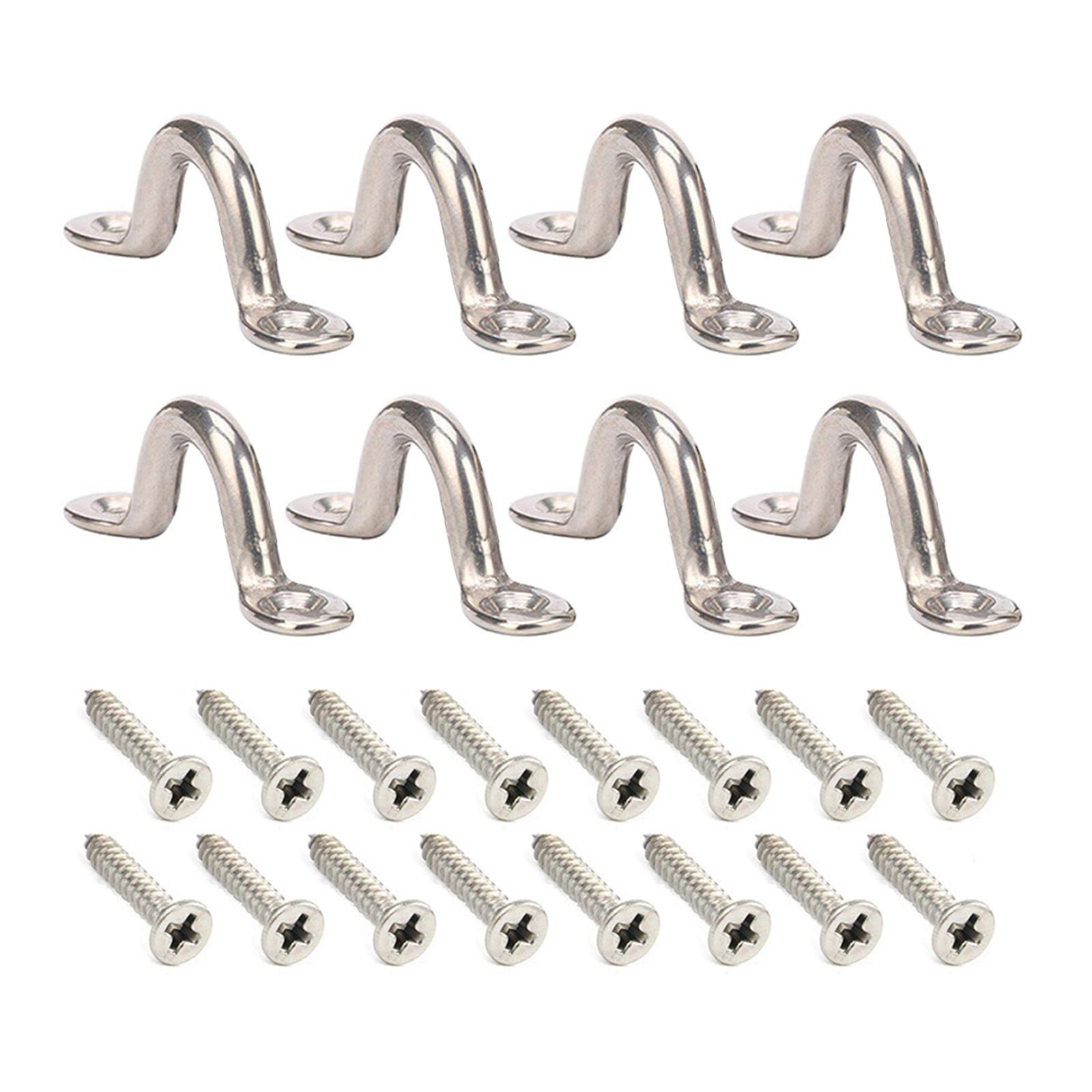 

Tie Down for Kayak Canoe Rigging Kayak Deck Loop with Screws Stainless Steel Eye Straps Pad Eye Tie Down Anchors Point