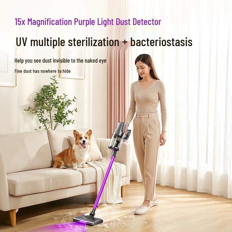 2-in-1 Handheld Vacuum: High-Suction, UV Sterilization, Anti-Mite for Home & Car