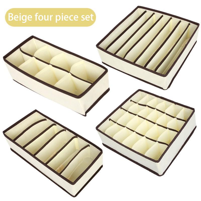 Wardrobe Underwear Socks Bra Storage Four Piece Set, Storage Organizer Underwear Box Home Wardrobe Box Cabinet Drawer Organizer