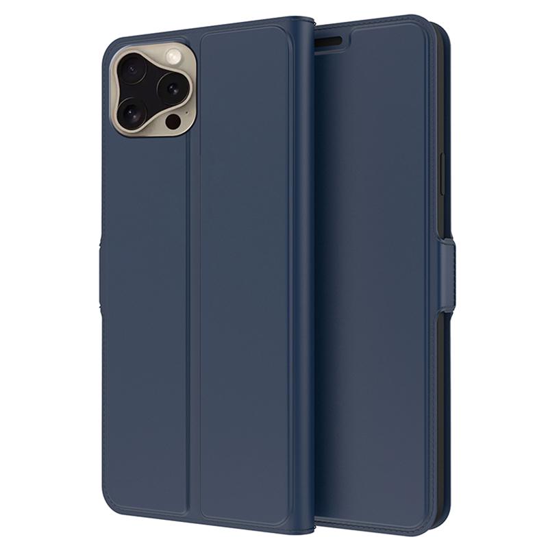 Für iPhone 16 Pro Hülle PU Leder Handyhülle Kartenfach Ständer Magnetverschluss