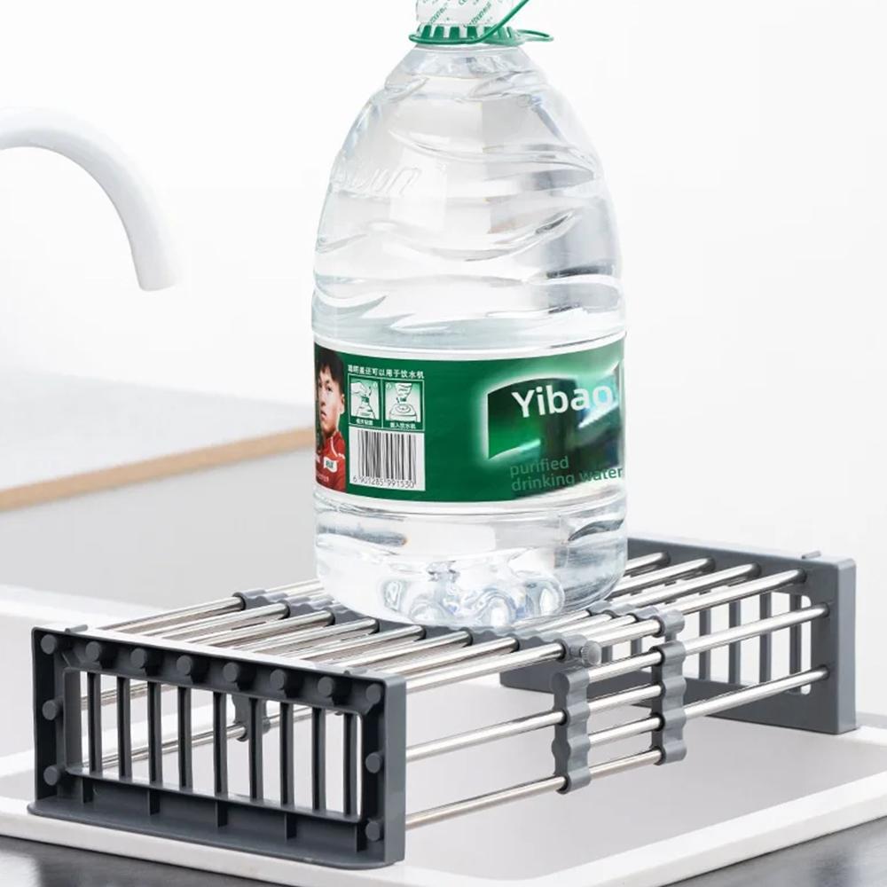 Adjustable Folding Kitchen Sink Stainless Steel Dish Drain Rack Space-Saving Sink Storage Sink Drain Rack Fittings