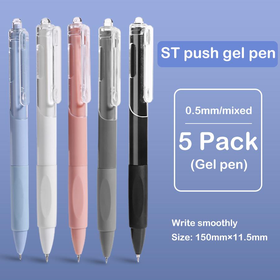 

5 pcs gel pen ins smooth press quick-drying 0.5mm black pen ballpoint pens school supplies stationery
