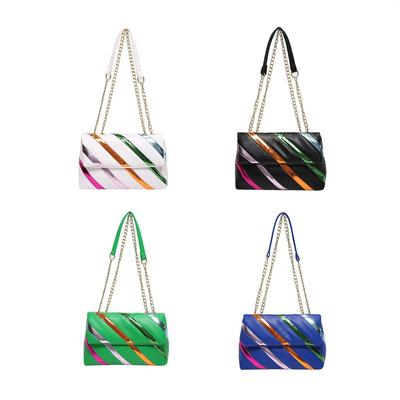 KG Damen-Schultertasche, geräumige, modisch genähte Schultertasche mit hochwertigem PU-Kettenverschluss