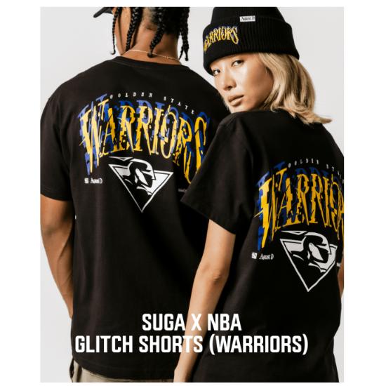 BTS [SUGA X NBA] GLITCH SHORTS (WARRIORS) S