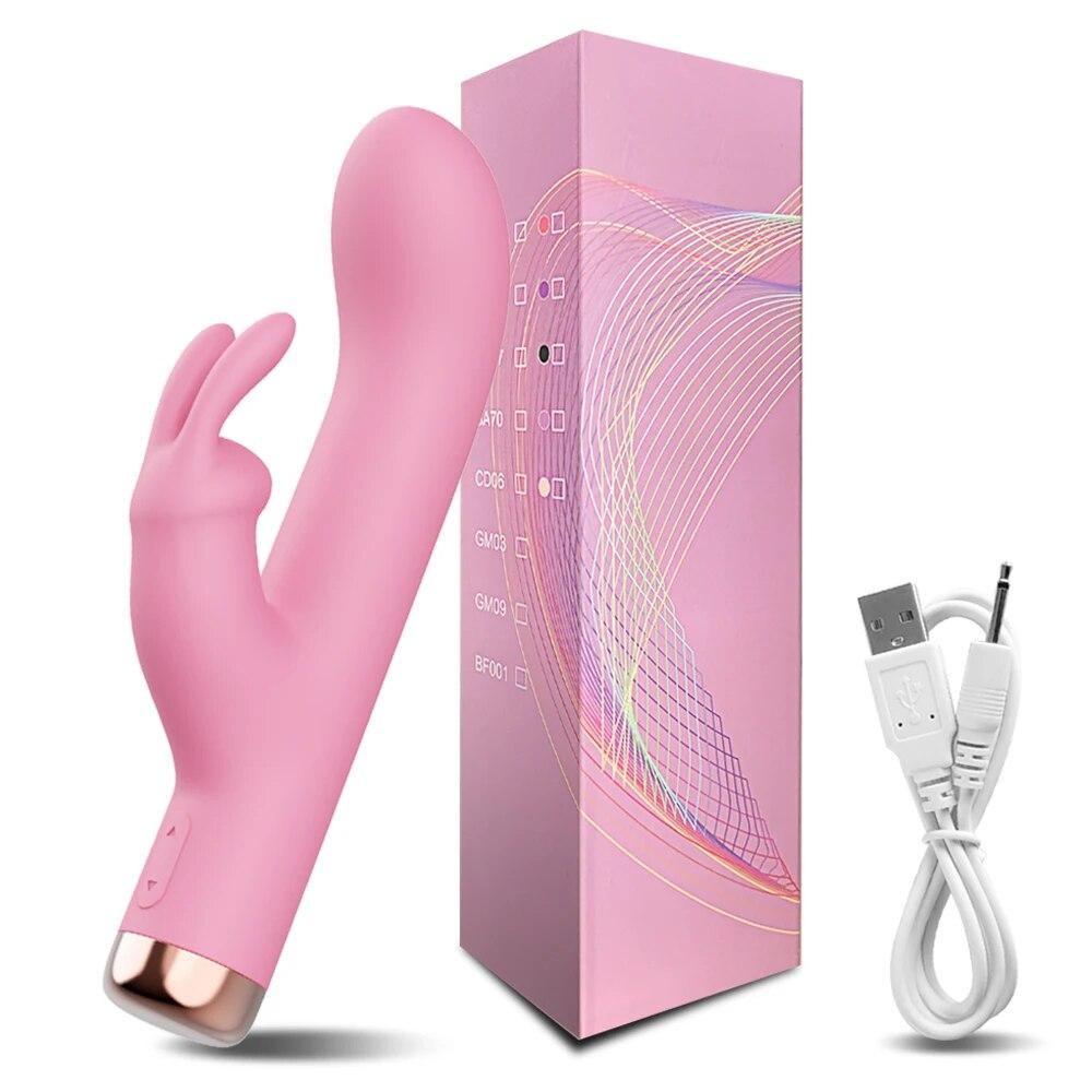 Powerful Rabbit Vibrator for Women Nipple Clitoris Stimulator G Spot Massager Dildo Sex Toys Shop Adult Goods for Female