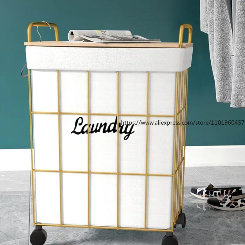 Fashion Light Luxury Household Laundry Hamper High-end Simple Toys Storage Basket Creative Multi-functional Bedside Cabinet