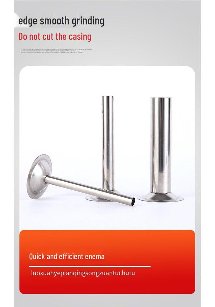 Stainless Steel Sausage Stuffer Tubes: 3-Piece Extended Funnel Set for Hog Casings