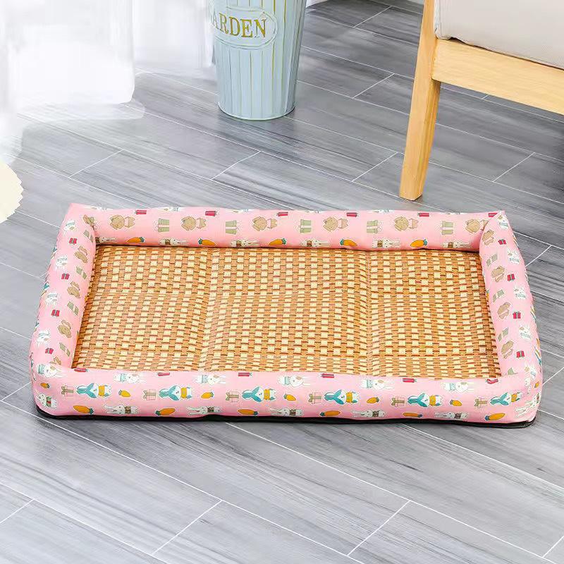 Summer Cool Pet Bed: Rattan Mat for Dogs and Cats