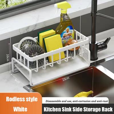 Kitchen Household Draining Rack Wall Multi-functional Draining Rack Multi-layer Stainless Steel Wipe Storage