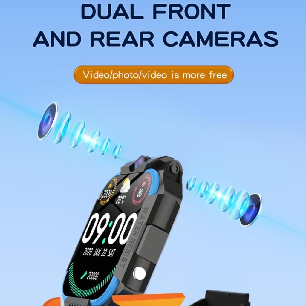 Rainbuvvy GS35 Quad Core 1.83inches Screen 1GB+8GB LTE 4G 2MP Dual Rear Camera Android OS Smart Watch Antenna Touch Panel WIFI Smart Watch