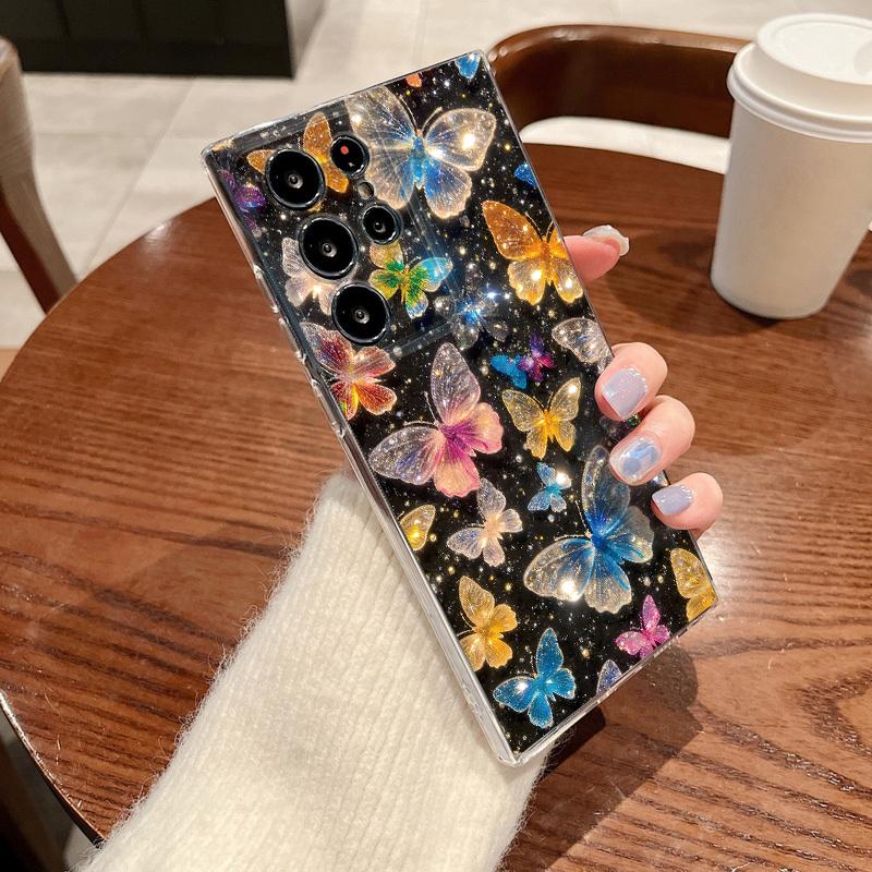 Clear Flowers Pattern Phone Case For Samsung Galaxy S26 S25 S24 S23 Ultra S22 Plus S24 S21 FE S25 Edge Shockproof TPU Soft Cover