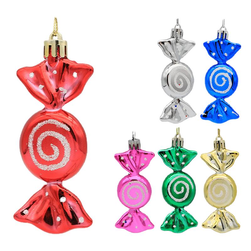 6pcs Christmas Candy Pendant Xmas Tree Hanging Ornaments Christmas Decorations For Home 2025 Navidad Noel New Year Kids Gift