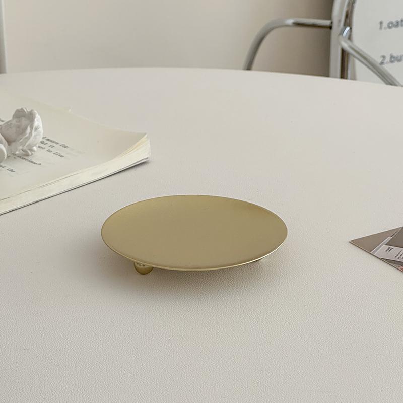 European Retro Wrought Iron Candle Holder and Jewelry Display Tray